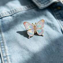 1pc Colorful Butterfly Enamel Pin, Vintage Floral Monarch Butterfly Lapel Pin, Metal Pin For Jackets Bags, Nature Insect Gift - Multicolor - View 17