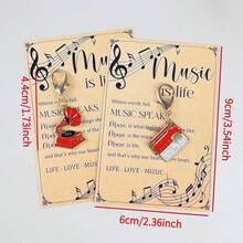 7 piezas/12 piezas Llaveros de la serie musical - Incluye tarjetas de felicitación musical, adecuado para regalos de fiesta de cumpleaños, eventos escolares, decoración de mochilas - Regalos con tema musical; adecuado para llaveros de salidas de viaje, atuendo de festival de música, regalos de vacaciones - Multicolor - Ver 3