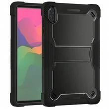 Funda protectora de 3 en 1 a prueba de golpes para tableta Apple, hecha de materiales de silicona y PC, estilo europeo y americano - Negro - Ver 46