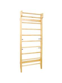 Gymnastics Wood Stall Bar Multi-Use Swedish Ladder- Wall Mounted Pull Up Bar-Physical Therapy For Stretching And Various Exercises Indoor Home Gym Workout Yoga - as Pic - View 4
