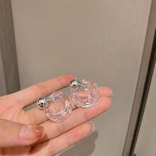 Korean Transparent Acrylic Geometric C-Shaped Earrings For Women And Girls, Party Travel Jewelry Gift - C-shaped - View 1