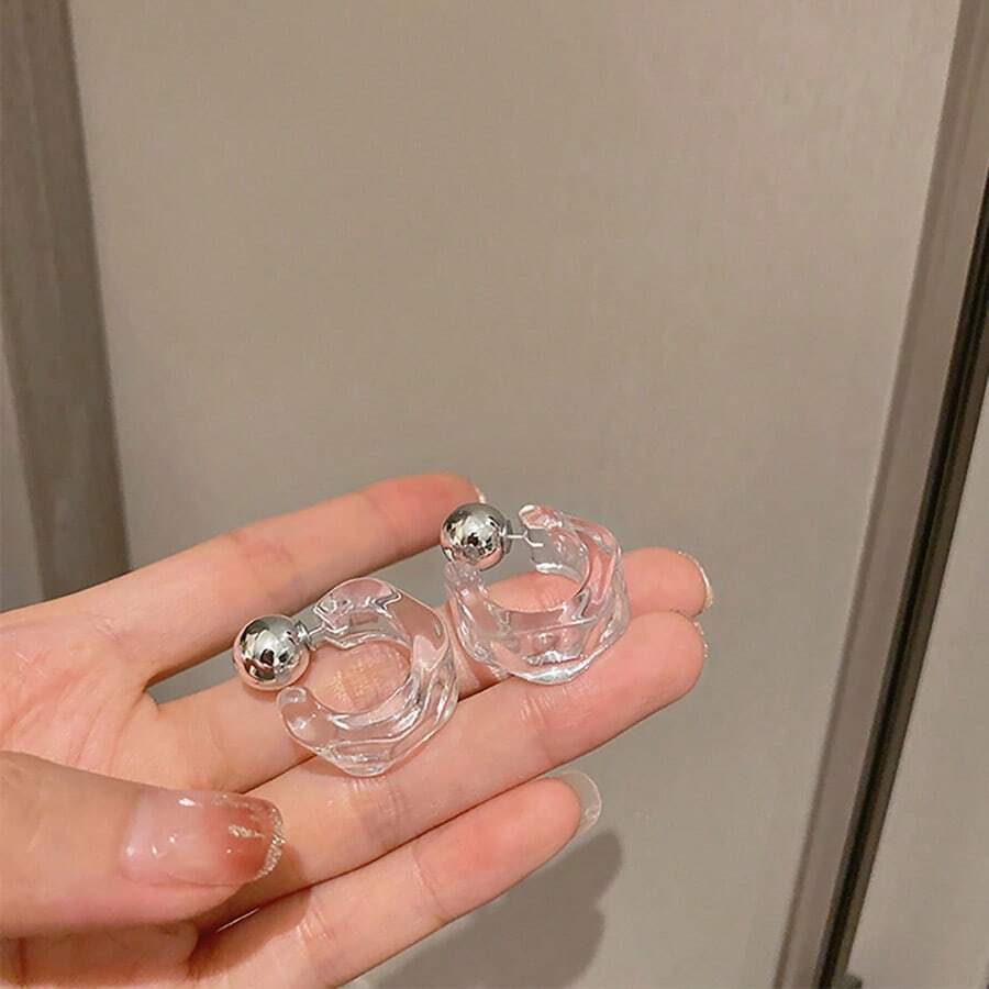 Korean Transparent Acrylic Geometric C-Shaped Earrings For Women And Girls, Party Travel Jewelry Gift - C-shaped - View 1