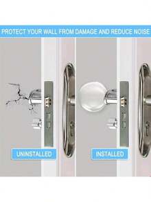 1/2/6pcs Door Handle Wall Protector Stickers - Self-Adhesive, Reusable And Sound-Insulating. Suitable For Home, School, Office, Living Environment, Bedroom Decor, Kitchen Decor, Room Decor, Soft Materials And More. - Multicolor - View 8