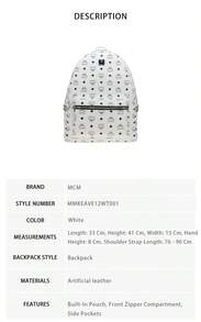 Mcm Stark Series Vintage Ladies' Backpack MMKEAVE12WT001 - 白色MMKEAVE12WT001 - 查看 8