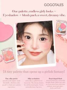 GOGO TALES Palet Multifungsi Dreamy Glow, Nuansa Klasik Berkilau dan Matte, Mudah Dibaurkan, Tahan Air dan Keringat, Tahan Lama, Palet Blush dan Eyeshadow All-In-One 7 Warna, Cocok untuk Pemula GOGOTALES - G04 #Truffle lembut - View 3