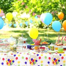 1 pieza Mantel de plástico desechable para fiesta de cumpleaños con globos - Feliz cumpleaños - Globo - Ver 8