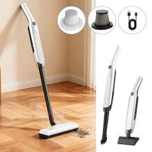 1Pc White Cordless Stick Vacuum Cleaner,50W 7.4V 2000mAh Battery 30Mins Runtime,Below 10KPA Suction Low Noise 36-45dB Dry Dust Bin Handheld Vacuum With Flat Nozzle,Lightweight Dust Cleaner For Home Car Hard Floor Pet Hair Cleaning - White - View 3