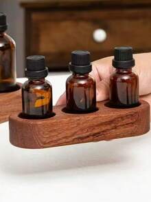 1PC Wooden Essential Oil Storage Rack, Multiple Wooden Storage Bases, Porous Wooden Storage Boxes, Suitable For Regular Storage In Multiple Scenarios, Suitable For Desktop Storage, Beauty Storage, Essential Oil Storage. - View 6