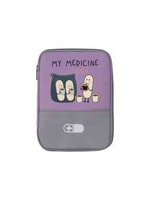 Portable Medicine Bag,Cute Pill & "My Medicine Bag"Print,Lightweight Travel First Aid Kit,Outdoor Travel Medicine Bag,For Outdoor,Camping,School,Trip,Daily,Essential For Going Out,Family Medical Care,Back-To-School Gifts,Party Gifts,Teacher Gifts - Multicolor - View 14