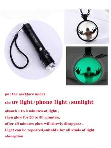 Glowing Horror Ghost Silhouette Pendant, Glass Dome Ornament With Eerie "Trapped Person" Handprint Pattern, Gothic Style Fun Halloween Gift For Men And Women, Halloween Cosplay Gothic Thriller Decoration - Multiple Styles - View 4