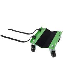 Snowmobile Dolly Heavy Duty Carries Up To 1500lbs V-Slide With 2. 5" Swivel Casters Rubber Pad Protecting Skis And 2 Pairs Of Heavy Duty Straps Firmly Attaching On Skis GREEN COLOR - as Pic - View 2