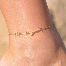 Customized Name Letter Anklet, Personalized Letter Anklet, Women's Customized Name Anklet, Customizable Jewelry Gift, Unique Nameplate Gift For Girlfriend And Friends, Stainless Steel Jewelry, 2026 Graduation Gift For Her Daughter And Friends, Unique Graduation Gift - Multicolor - View 8