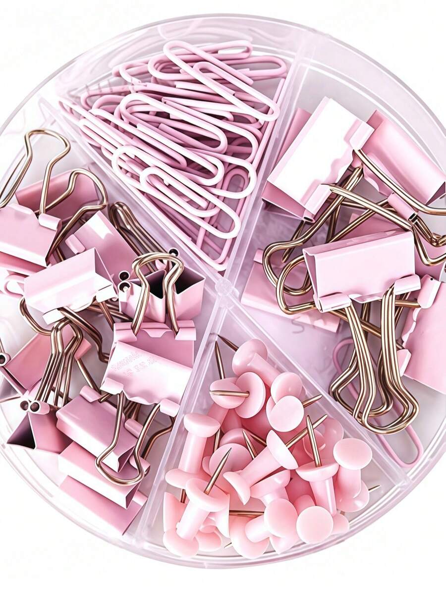 1 Set Multi-Function Paper Clips, Binder Clips, Push Pins, And Butterfly Clips Combination Set, Suitable For Office And Study Folders - Sets - View 1