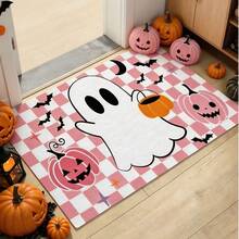 1pc White Ghost Pattern Floor Mat, Bathroom Mat, Bathroom Rug, Door Mat, Small Rug, Carpet, Floor Mat, Home Decor, Area Rug, Outdoor Mat, Home Decor, Area Rug, Bedroom Rug, Washable Rug - Multicolor - View 3