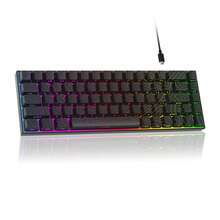 MageGee -BOX Wired Real Mechanical Keyboard, 60% 68 Keys, Mini Design, RGB Backlit, Shine-Through Keycaps, Red Switch Gsming Keyboard For PC/Laptop/Gaming/Office/Gift - View 4