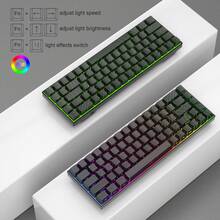 MageGee -BOX Wired Real Mechanical Keyboard, 60% 68 Keys, Mini Design, RGB Backlit, Shine-Through Keycaps, Red Switch Gsming Keyboard For PC/Laptop/Gaming/Office/Gift - View 6