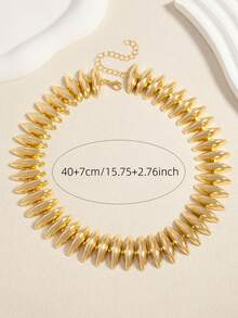 European And American Fashion Elegant Vintage Crescent Moon Bullet-Shaped Geometric Necklace, Suitable For Party And Banquet Wear, Gift For Friends - Gold - View 6