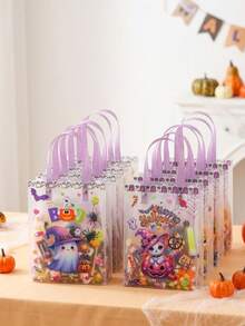 6er Set Halloween Geister Kürbis Cartoon transparente mattierte Geschenktüten, Halloween tragbare Geschenktüten, Trick or Treat Süßigkeiten Geschenktüten, Halloween Süßigkeiten Tüten, süße Halloween Party Geschenktüten, Geschenkverpackungstüten mit Griffen, wiederverwendbare tragbare Geschenktüten, transparente Party Geschenktüten, Halloween Dekorationen, Halloween Party Tischdekoration, Halloween Trick or Treat Dekorationen, Happy Halloween Dekorationen, Partyzubehör - Halloween-Geister - Übersicht 8
