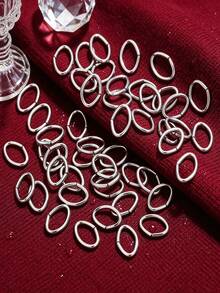 200pcs Stainless Steel Oval Split Rings, For Jewelry Making, DIY Accessories, Double Loop Open Connectors - Silver 1 - View 1