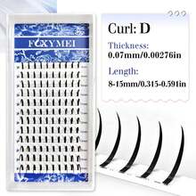 FOXYMEI 120束裝 新仙女卡通睫毛 C/D/LU(M) 捲度 8-15mm 單根睫毛接片 0.07mm 快速豐盈卡通睫毛接片 完美眼妝 超柔軟 初學者友善 - D - 查看 17