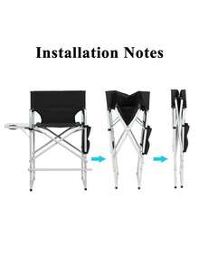Silver White Iron Pipe Black Cloth Surface Plastic Sprayed Iron Round Pipe Director's Chair 103*60*499cm 120kg Without Carrying Bag - as Pic - View 4