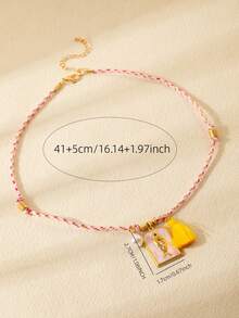 1pc Fashionable Summer Necklace With Starfish, Flower, Fish And Pearl Pendants, Beach Accessory - Multicolor - View 7