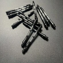Easytoday 6件裝新款黑色鋁合金飛鏢桿，刻線設計，飛鏢娛樂配件 - 黑色 - 查看 2