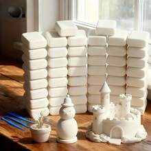 12/24/36pcs Pure White Modeling Clay Small Packs, Air Dry, Designed For Handmade Jewelry Making, White Modeling Clay Set, Parent-Child Craft, No Baking Required Air Dry Type, Includes Carving Tools - White - View 2