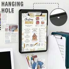 1pc Storage Clipboard - Large Capacity Multi-Function Folder, A4 Paper Folder, Side Opening Design, Desktop Storage Organizer, Portable Office Supplies Storage Container, Suitable For Office Supplies, School Supplies, Office Organization, Workspace Management, Compact Storage Box, Enterprise Workspace Storage Clipboard With Storage Space 8.5 X 11, A4 Plastic Clipboard Folder, With Separate Pen Compartment, Multi-Function Folder With Pen Slot Writing Pad Large Capacity Test Paper Material Storage Box Office Learning File Box - Multicolor - View 7