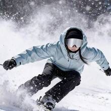 中性防霧防紫外線多功能滑雪護目鏡，防風防塵近視滑雪護目鏡，新款圓筒形滑雪護目鏡，防風防沙戶外運動護目鏡 - 黑框/銀灰色鏡 - 查看 3