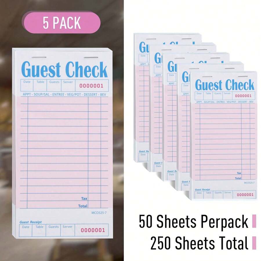 1/5/10pcs Handwritten Menu Notepad, Order Pad For Restaurants, Cafes And Food Shops, Suitable For Waiters, Includes 50 Durable Padded Pages School Supplies - A - View 1