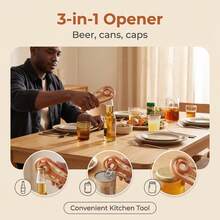 Multifunctional Can And Bottle Opener Suitable For People With Arthritis; Designed For The Elderly, Children, Women, And Those With Limited Hand Strength; A Versatile Kitchen Tool (Orange). - View 4