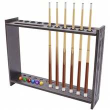 12 Hole Vertical Billiard Club Stand, Golf Display Stand, Premium Metal Golf Push Rod Stand, 28.74 * 6.69 * 22.05 Inches - Dark Brown - View 1