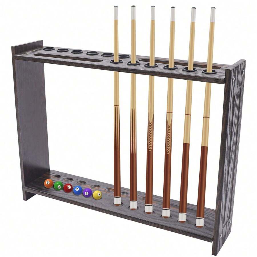12 Hole Vertical Billiard Club Stand, Golf Display Stand, Premium Metal Golf Push Rod Stand, 28.74 * 6.69 * 22.05 Inches - Dark Brown - View 1