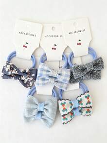 10pcs Pastoral Style Assorted Fabric Bow Headbands Hair Accessories, Suitable For Children - Multicolor - View 11