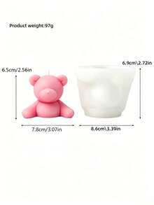DIY Crystal Bear Candle Silicone Mold - Handmade Plaster & Aromatherapy Decor, Asymmetrical Shape Craft Tool - Candlestick Mold - View 10