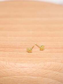 1pc Gold Rose Nose Stud/Nose Ring, Delicate Minimalist Mini Floral Nose Ring, Suitable For Daily Wear Body Piercing Jewelry - Nose Piercing - View 6