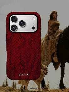 GIIPPA 1pc Burgundy Python Pattern Design Phone 17 Pro Max Phone Case, Compatible With Phone 16 Pro Max, 15 Pro Max, 14 Pro Max, Korean-Style High-End Fashionable And Interesting Phone Case, Compatible With 11/12/13/14/15/16 Pro Max Plus, Elegant Design Suitable For Men And Women, Perfect Gift For Girlfriend On Christmas, Valentine's Day, Easter, Wedding Season And Birthday! - Multicolor - View 6