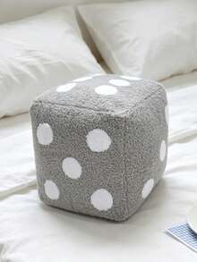 1pc Dice Shaped Decorative Pillow, Dorm Bedding, Suitable For Sofa Cushion And Home Decor, Machine Washable, All Season Use, Polyester Pillow, Zipper Closure Sofa Pillow, Light Gray - Light Grey - View 2