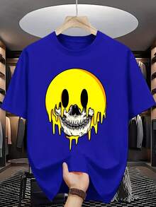 Summer Men'S Fashion Pattern Short-Sleeved T-Shirt Letter Pattern Printing - 白色 - 查看 11
