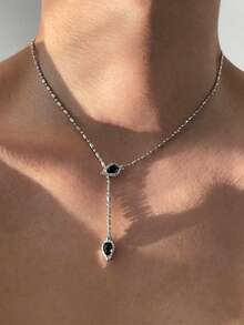 Unique Double Snake Head Necklace With Zirconia, Suitable For Men And Women. It's A Fashionable Hip-Hop Y2K Style Necklace, Perfect For Daily Wear Or As A Gift, With Adjustable Length. - A - View 8