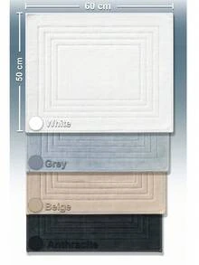 Cotton Woven Absorbent Bath Mat, VERA Bathroom Rug 60x100 Cm - Beige - View 7