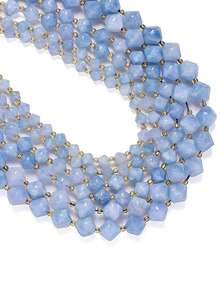 1 Strand Natural Aquamarine Stone Beads 6-10mm Faceted Bicone Shape Beads For Jewelry Making Diy Beading Accessories - Multicolor - View 5