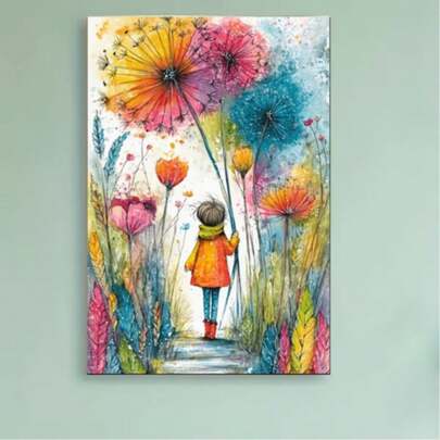Kit de pintura de diamantes para adultos, juego completo de pintura de diamantes con taladro redondo, kit de arte de mosaico de diamantes 5D grande, con "Niña de dibujos animados y gato", arte decorativo para el hogar y regalo de Navidad, tamaño 19.7X27.56 pulgadas