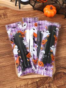 50/100 piezas Bolsas transparentes para dulces de Halloween, Bolsas pequeñas de regalo con diseño de fantasma y calabaza de Halloween, Decoraciones de Halloween, Bolsas pequeñas de regalo para fiesta de Halloween, Bolsas de dulces para truco o de Halloween, Bolsas de dulces para fiesta de bebé, Bolsas de empaque para espino dulce de Halloween, Bolsas de empaque de alimentos para fiesta de Halloween, Suministros de repostería de Halloween, Bolsas de regalo de dulces de Halloween, Bolsas de repostería de cocina, Bolsas de decoración de regalos pequeños, Bolsas de relleno para fiestas - Halloween a cuadros morados estilo mixto - View 5
