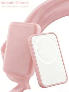 Funda protectora para batería portátil magnética para iPhone - Cubierta protectora anti-caída de TPU, compatible con MagSafe | Funda protectora para cargador | Diseño de textura mate y cierre (Batería no incluida) - Rosa - Ver 7