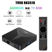 Q96 OHP Smart TV Box Android 14 64GB dengan Chip RK3518, Mendukung 4G/5G, WiFi 6, Bluetooth 5.0, 8K Ultra HD, Kontrol Jarak Jauh Suara, Kompatibel dengan IPTV - View 2