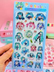 Shiny Rhinestone Stickers Self-Adhesive For Scrapbooking, Greeting Cards, Gift Decoration 1 Cute 3D Patterned Decorative Sticker Toy, Anime Cartoon Sticker, Cute Kitten Pattern, Reusable Waterproof Sticker, DIY Phone Girl Embossed Crystal Children's Sticker DIY Sticker, Year Gift, Valentine's Day Gift, Easter Gift - Multicolor - View 9