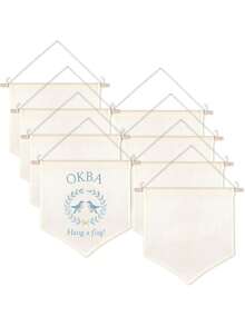 1/2/5/8 Peças Banner de Tela em Branco, Banners de Tela com Vara de Madeira, Suporte de Exibição de Parede para Alfinetes Esmaltados, Alfinetes de Lapela, Distintivos, Botões, Coleção de Patches - Bege 30cm - Visão 1