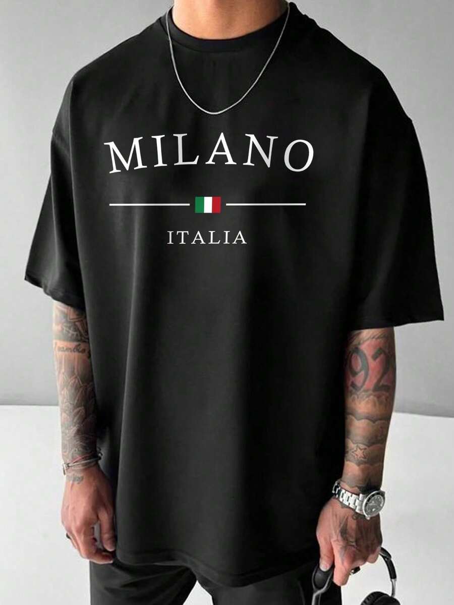 Men T-Shirts - 黑色 - 查看 1